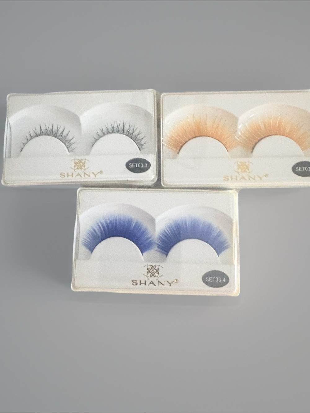 SHAN Three-Pack  Colorful False Lashes — Yellow,Blue&Black